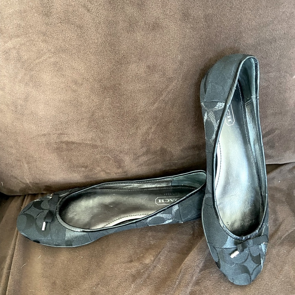 Coach Black Flats